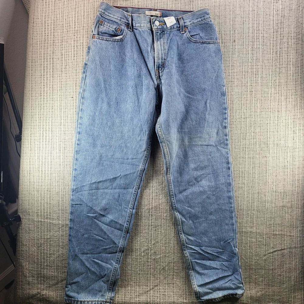 Levis 550 Jeans Mens 12 Light Wash‎ Blue High Rise Relaxed Tapered Leg Denim